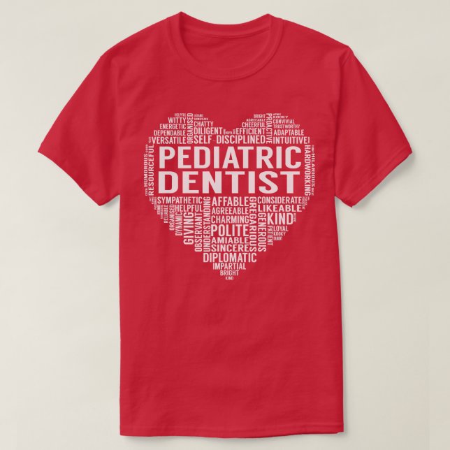 Pediatrisk dentist Heart T Shirt (Design framsida)