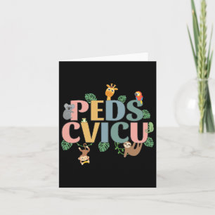 Pediatrisk kardiak Icu Nurse Safari Animals Peds C Kort