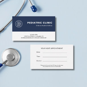 Pediatrisk klinik logotyp tidsbeställning kort