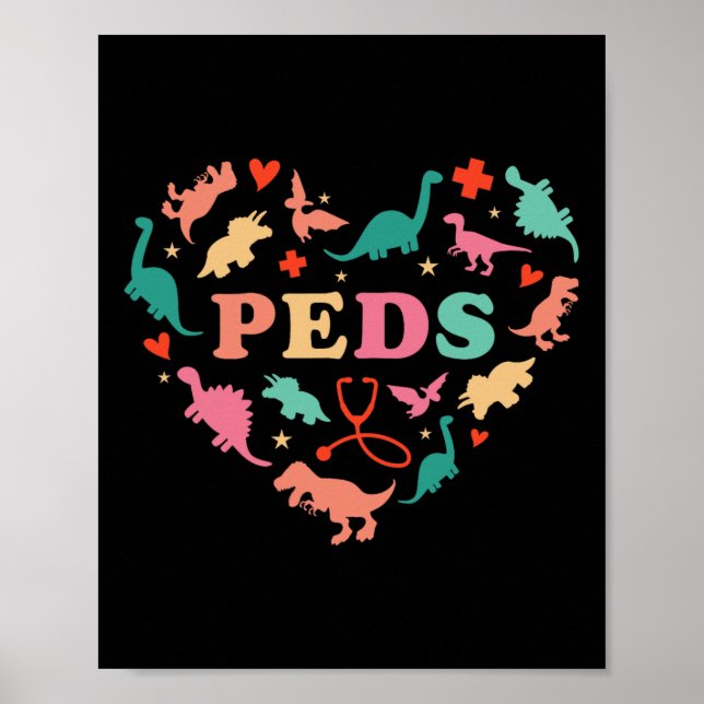 Pediatrisk Sjuksköterska Besättning Söt Färgglad D Poster (Framsidan)