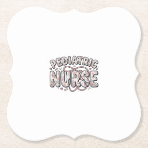 Pediatrisk sjuksköterska Blommig Vintage Gravyr De Underlägg Papper