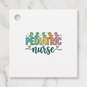 Pediatrisk sjuksköterska Dinosaurie Vintage-stil s Gåvor Etiketter