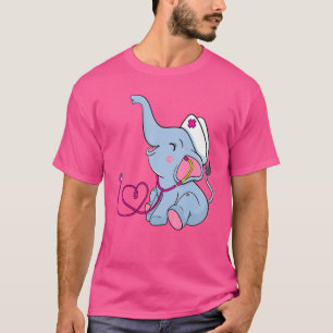Pediatrisk sjuksköterska med Baby Elephant med ste T Shirt
