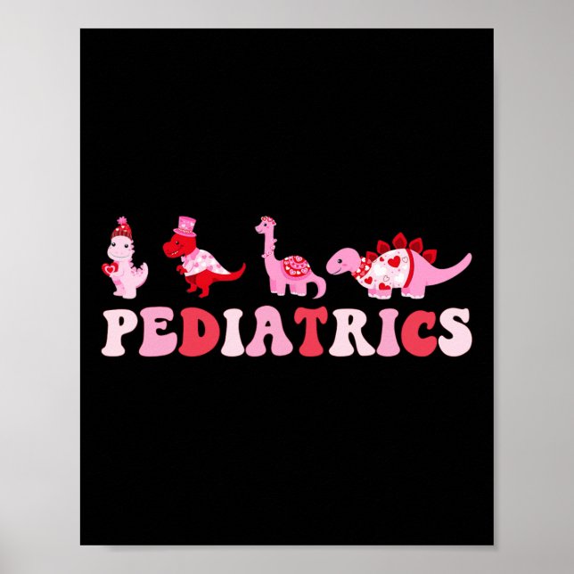Pediatrisk sjuksköterska Peds omvårdnad söta dinos Poster (Framsidan)