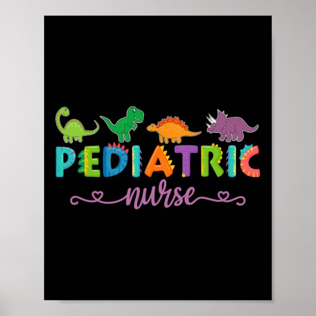 Pediatrisk sjuksköterska Picu dinosaurier Pediatri Poster (Framsidan)