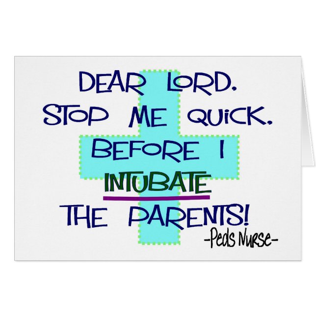 Pediatrisk sjuksköterska PICU, roliga Hälsningskort (Framsidan Horizontal)