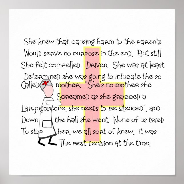 Pediatrisk sjuksköterska Poster, "Upptubating the  Poster (Framsidan)