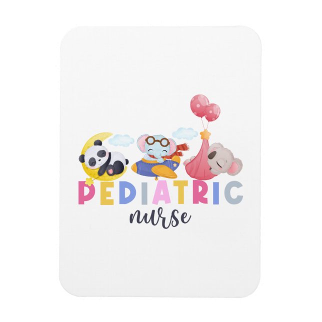 Pediatrisk sjuksköterska Safari Zoo Peds Nurse Nur Magnet (Vertikal)