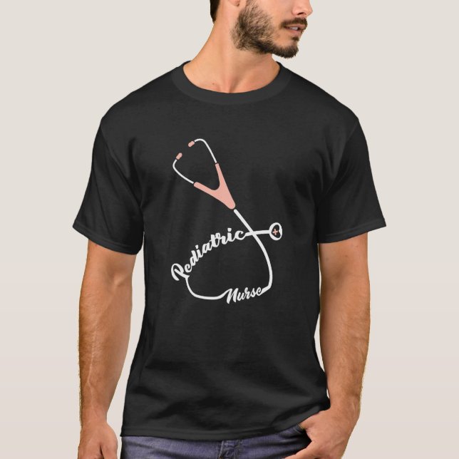 Pediatrisk sjuksköterska Stetoscope T Shirt (Framsida)