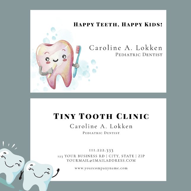 Pediatrisk tandläkare Tandvård Kids Tooth Doktor Visitkort (Skapare uppladdad)