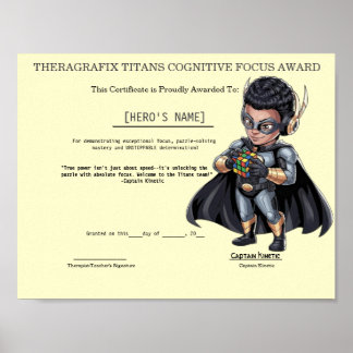 Pediatrisk terapi fokus & beslutsamhet pris poster