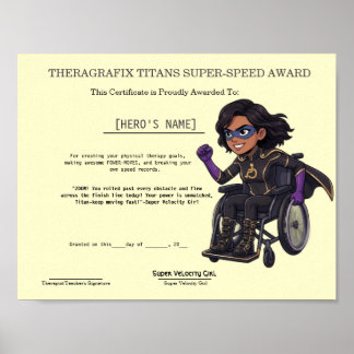 Pediatrisk Terapi Superhjälte Tävling Milstolpe Poster