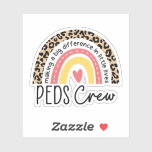 Pediatriska besättningsbarn Peds Nurse Rainbow PIC Klistermärken