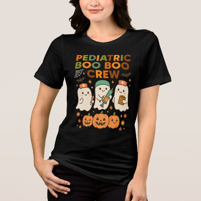 Pediatriska Boo Crew Spöken Halloween T Shirt (Framsida)