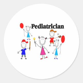 Pediatriska gåvor från barn Stickpeople-design Runt Klistermärke