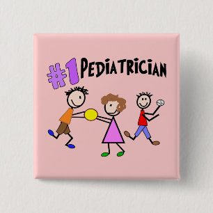 Pediatriska gåvor "nr. 1" stick figurer design knapp