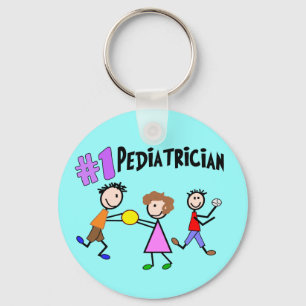 Pediatriska gåvor "nr. 1" stick figurer design nyckelring