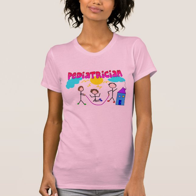 Pediatriska gåvor "nr. 1" stick figurer design t-shirt (Framsida)