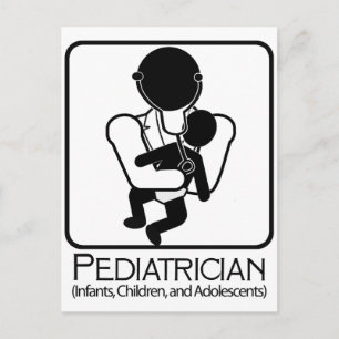 Pediatriska LOGOTYPEN - doktor till spädbarn, barn Vykort