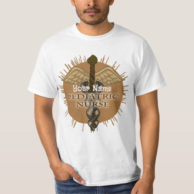 Pediatriska Nurse Caduceus T Shirt (Framsida)