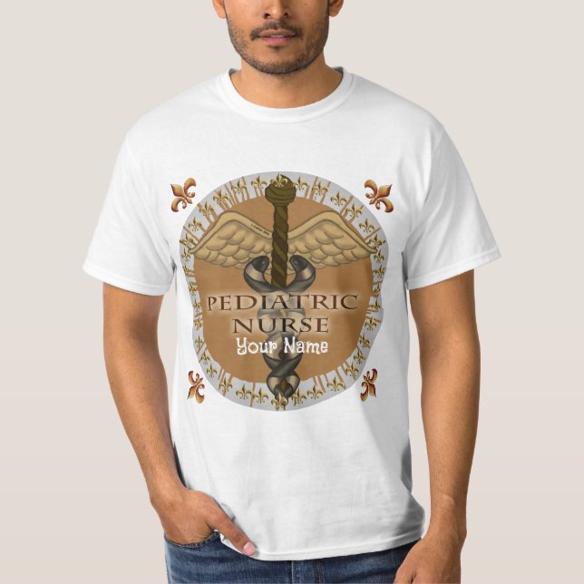 Pediatriska Nurse Caduceus T Shirt (Framsida)