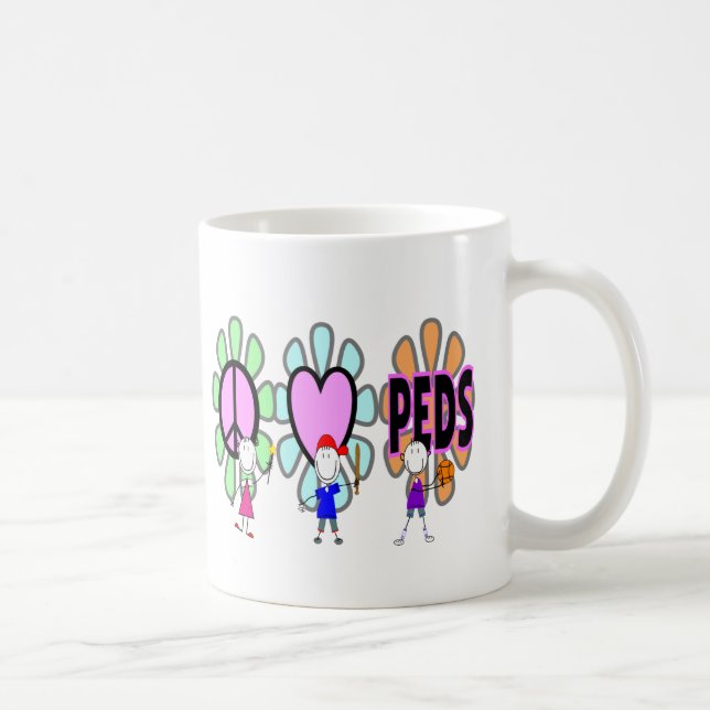 Pediatriska sjuksköterska"Fred-Kärlek-Pediatrik" Kaffemugg (Höger)