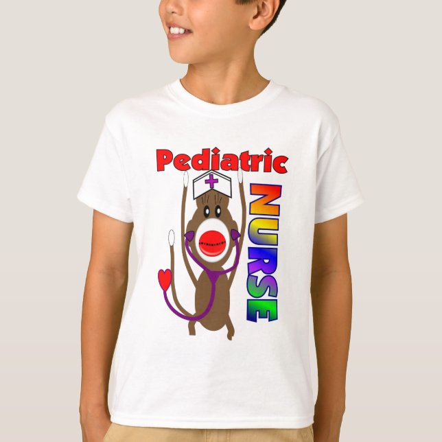 Pediatriska sjuksköterskagåvor för sock monkey t shirt (Framsida)