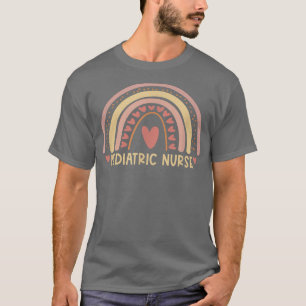 Pediatriska sjuksköterskor Boho Rainbow Cute Nursi T Shirt