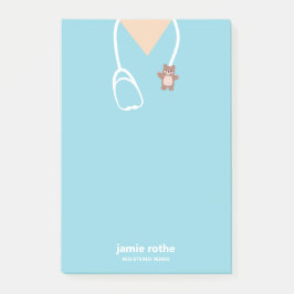 Pediatriska sjuksköterskor med blå Nalle Post-it Block