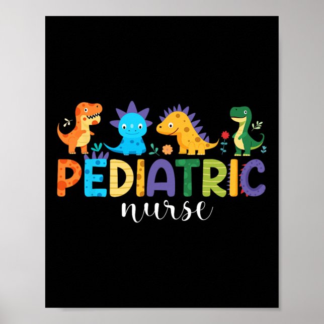 Pediatriska sjuksköterskor som ammar dosinosaur poster (Framsidan)