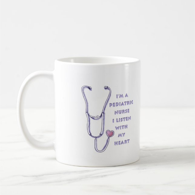 Pediatriska sjuksköterskor Stethoscope Kaffemugg (Vänster)