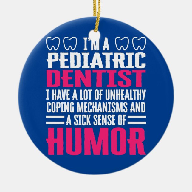 Pediatriska tandläkarapparater Cute Funny Dentists Julgransprydnad Keramik (Framsidan)