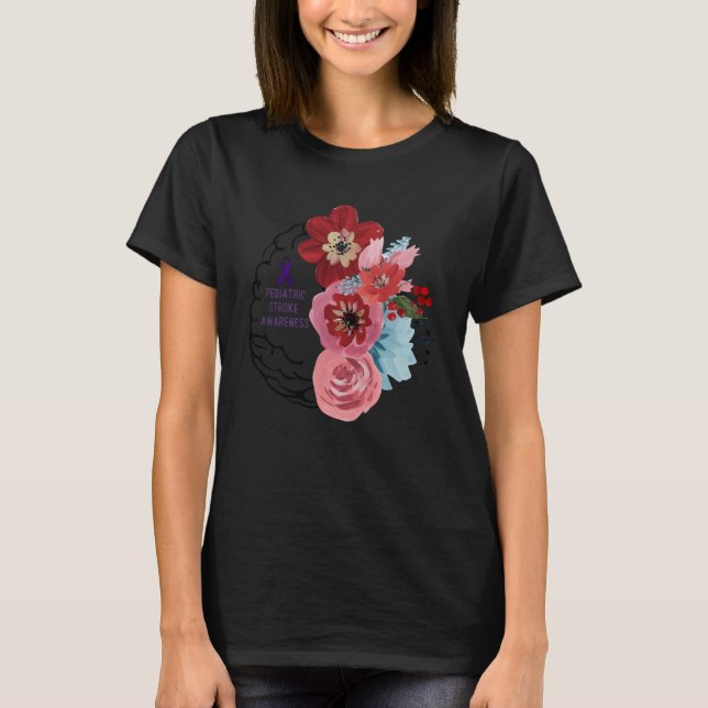 Pediatriskt stroke Warrior Child Stroke Brain Fl T Shirt (Framsida)