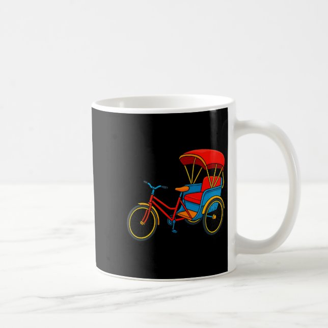 Pedicab Cycle Rickshaw Bike Taxi Premium Tri-blend Kaffemugg (Höger)