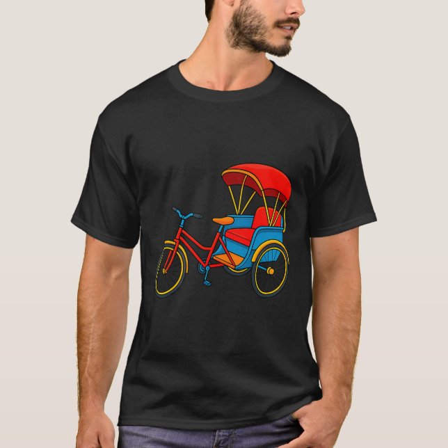 Pedicab Cycle Rickshaw Bike Taxi Premium Tri-blend T Shirt (Framsida)