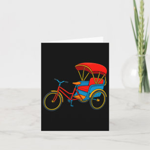 Pedicab Cykel Rickshaw Cykel Taxi Premium Tri-blen Kort