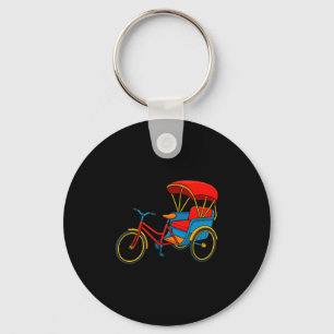 Pedicab Cykel Rickshaw Cykel Taxi Premium Tri-blen Nyckelring