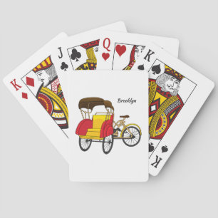 Pedicab rickshaw serieillustration casinokort