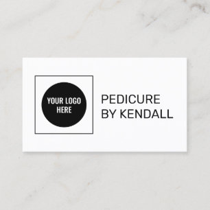 Pedicure Nagel Studio Minimal Trendig Simple White Visitkort
