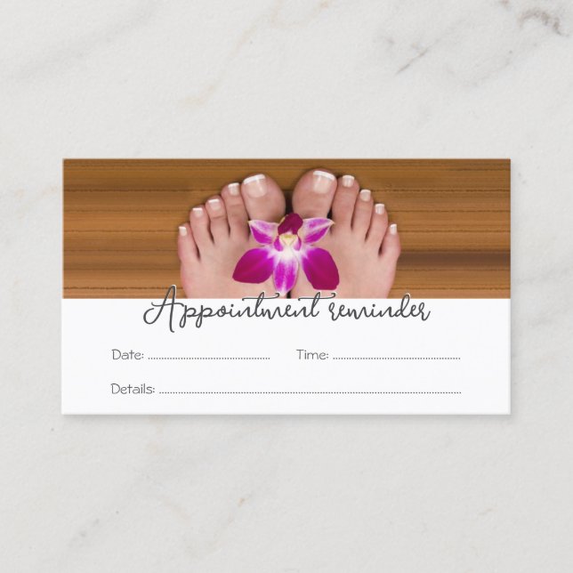 Pedicure Nail Salon Nästa besök Påminnelsekort Visitkort (Framsida)