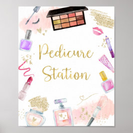 Pedicure Station Glitz & Glam Spa Birthday Sign Poster