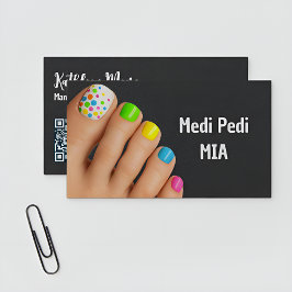 Pedicurist Tekniker Nagel Tech Vcard QR Visitkort