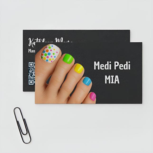Pedicurist Tekniker Nagel Tech Vcard QR Visitkort (Pedicurists QR Vcard Business Cards  )