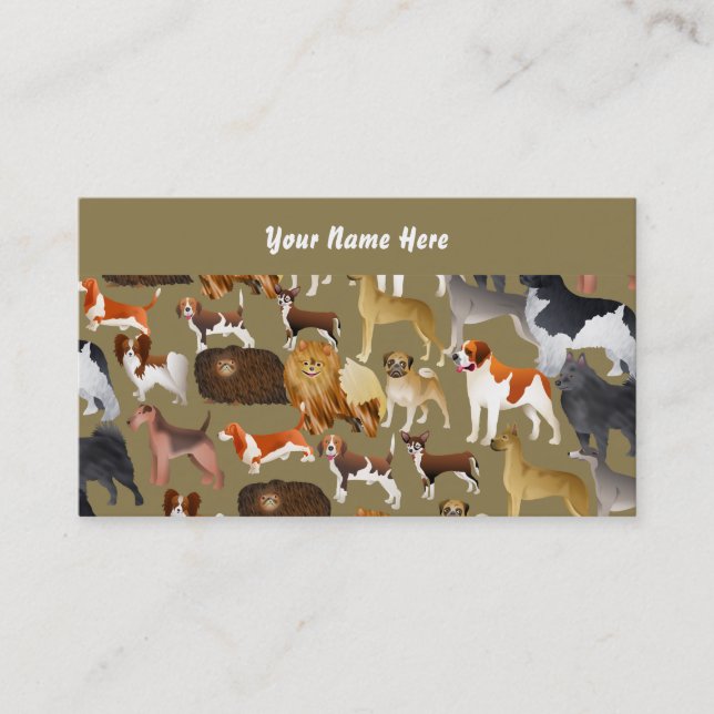 Pedigree hundtapet, ditt namn här visitkort (Framsida)