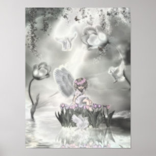 Pedistal ängel poster