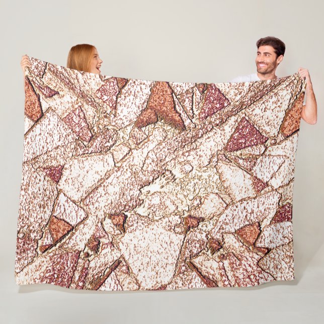 Pedra áspera em marrom claro cremoso fleecefilt (På plats)