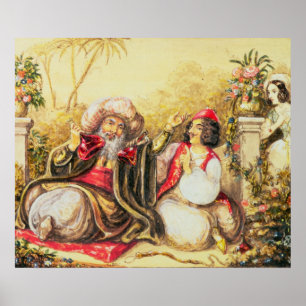 Pedrillo som plying Osmin med drinken Poster