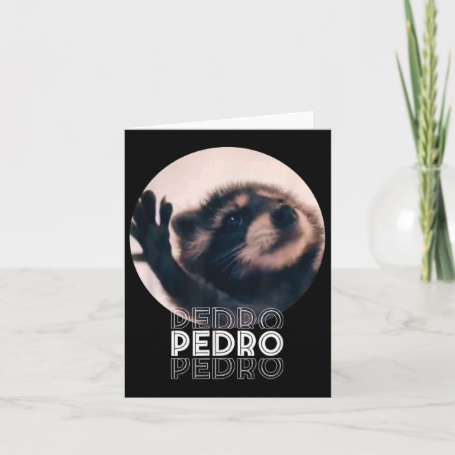 Pedro Racoon Dance Popular Internet Meme Mapache D Kort (Framsida)