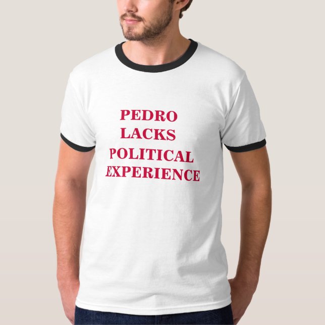 pedro saknar politiskt erfar tee (Framsida)
