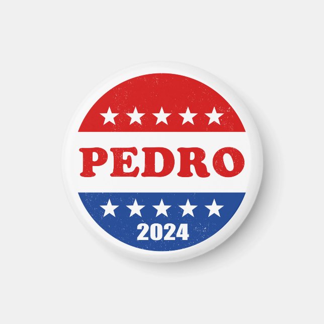 Pedro Voter Button 2024 Val USA Magnet (Framsidan)